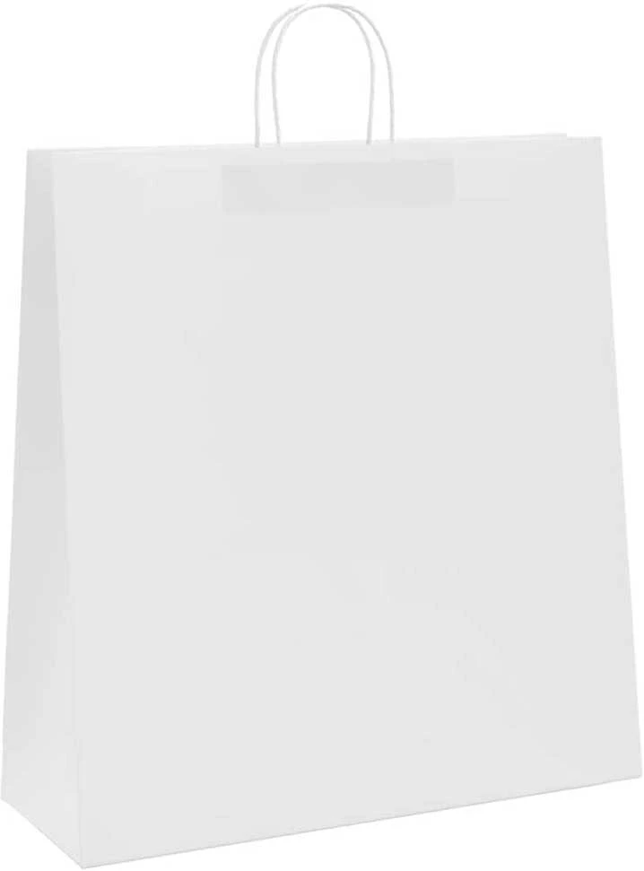 Popieriniai maišeliai 250vnt. su rankenomis, baltas, 45x17x48cm