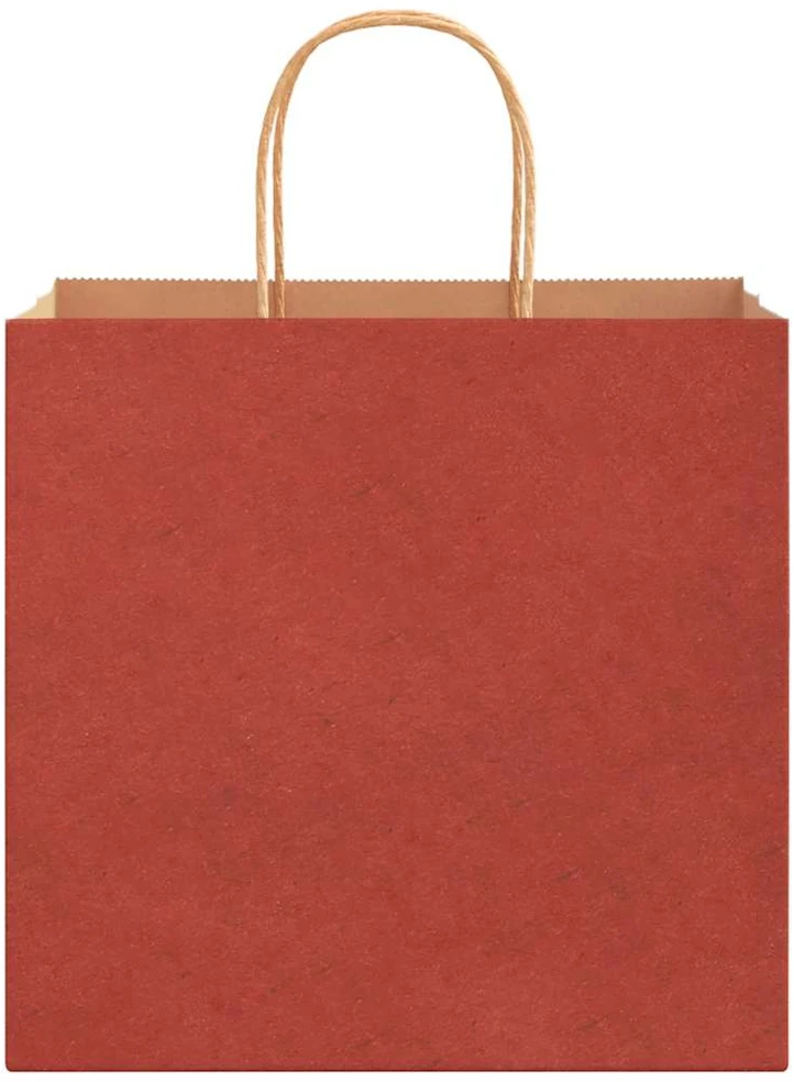 Popieriniai maišeliai 250vnt. su rankenomis raudonos 26x17x25cm