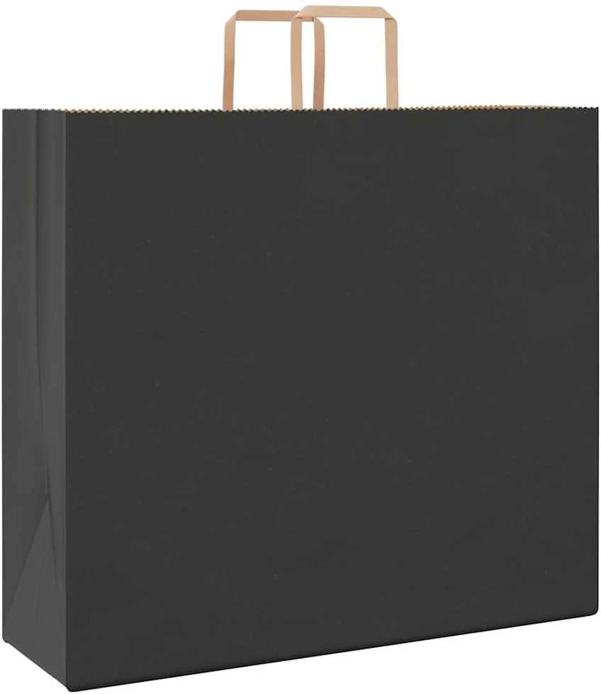 Popieriniai maišeliai 250vnt. su rankenomis, juodas, 54x15x49cm