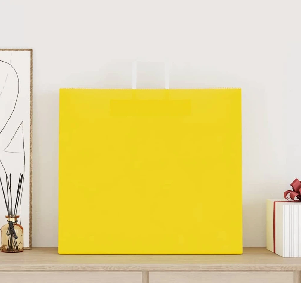 Popieriniai maišeliai 250vnt. su rankenomis geltonos 54x15x49cm