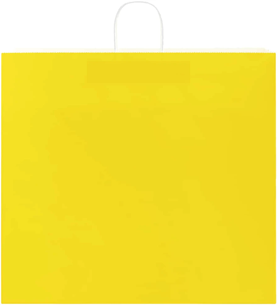 Popieriniai maišeliai 250vnt. su rankenomis geltonos 54x15x49cm