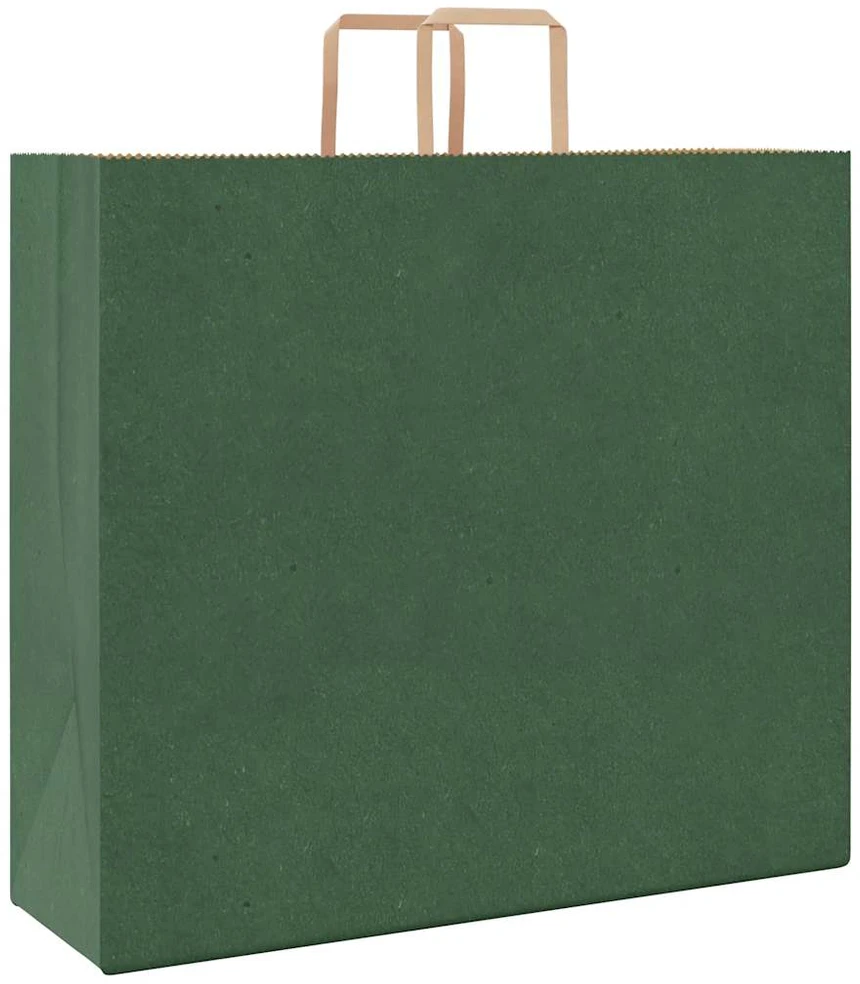 Popieriniai maišeliai 250vnt. su rankenomis, žalios, 54x15x49cm