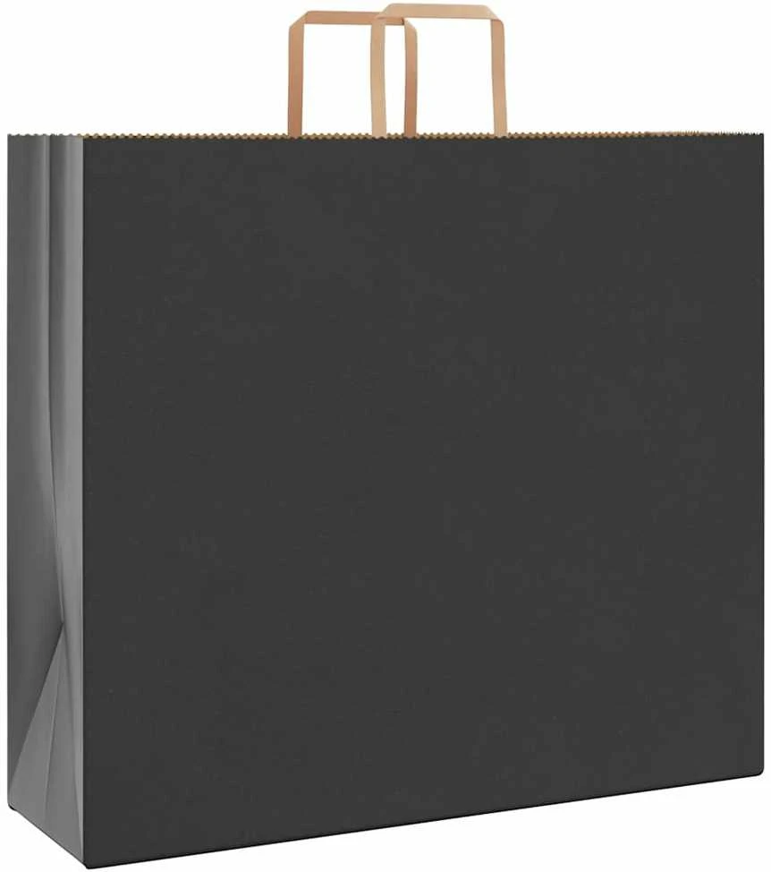 Popieriniai maišeliai 250vnt. su rankenomis, juodas, 54x15x49cm