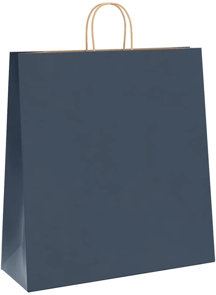Popieriniai maišeliai 250vnt. su rankenomis, mėlynas 45x17x48cm