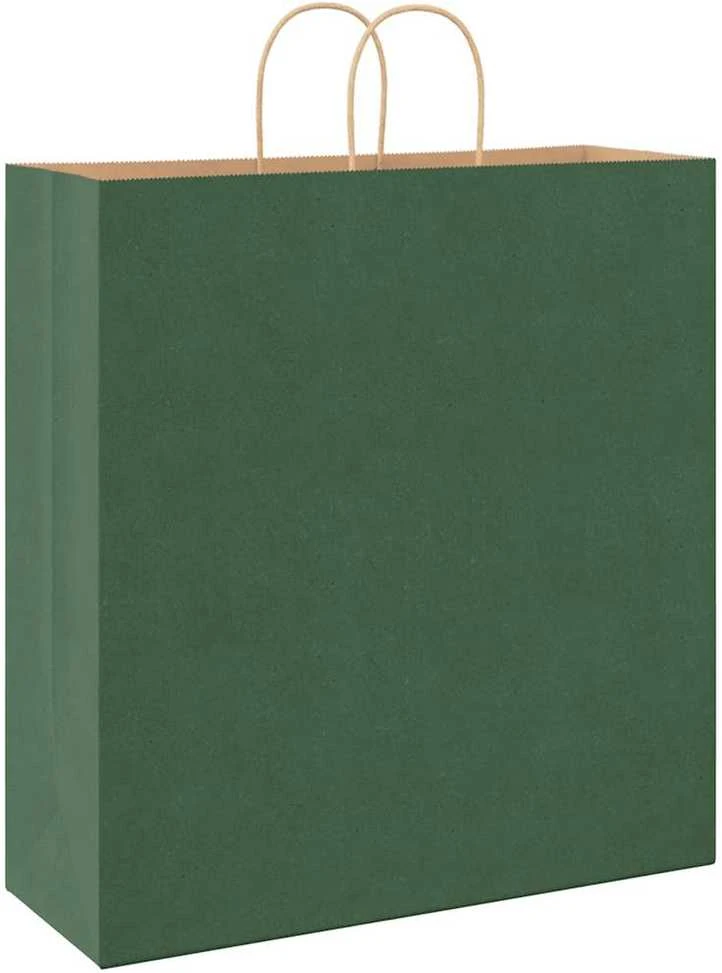 Popieriniai maišeliai 250vnt. su rankenomis, žalios, 45x17x48cm