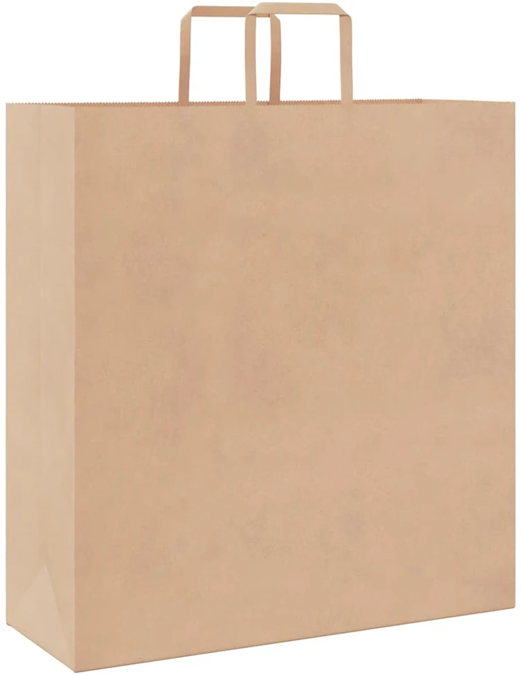 Popieriniai maišeliai 250vnt., su rankenomis, rudos, 45x17x48cm