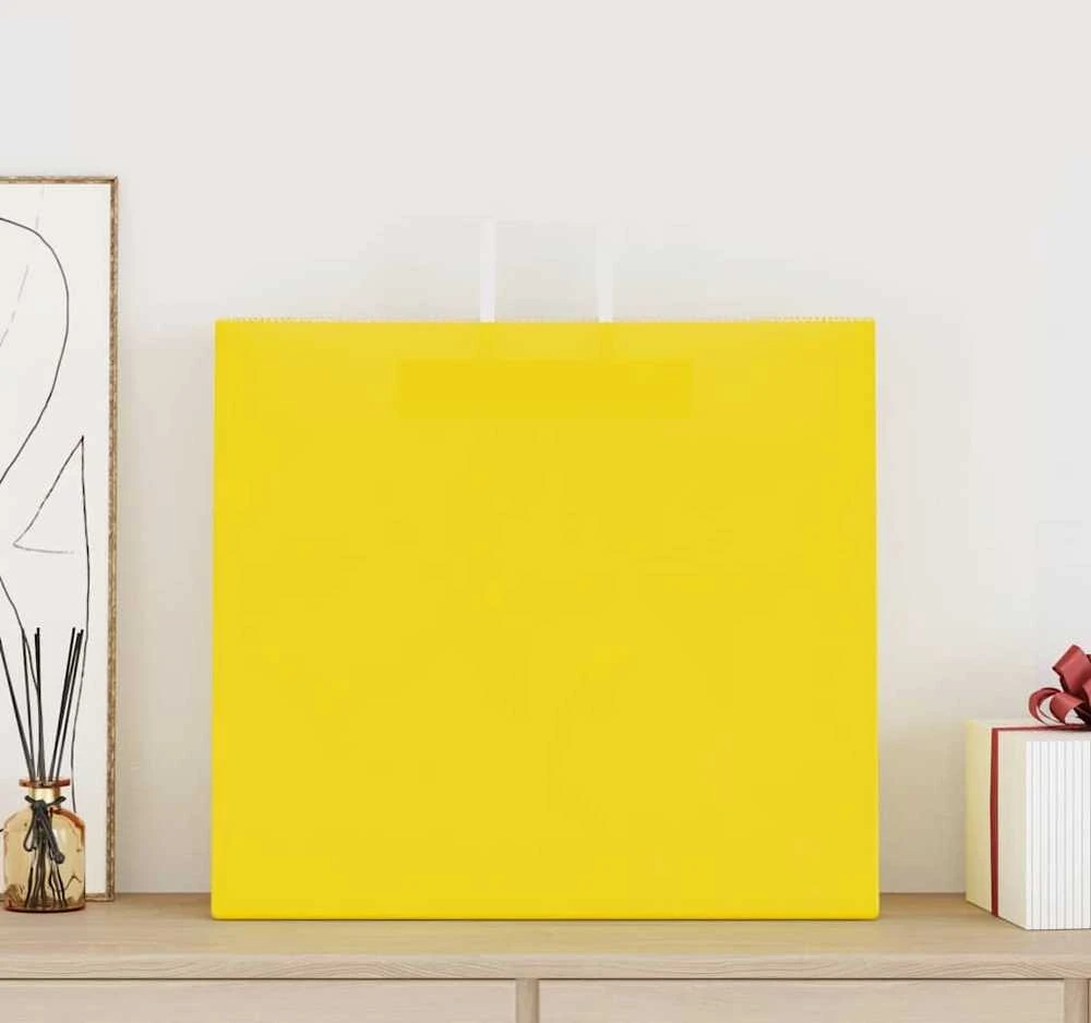 Popieriniai maišeliai 250vnt. su rankenomis geltonos 54x15x49cm