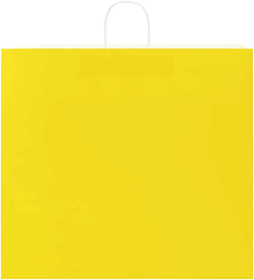 Popieriniai maišeliai 250vnt. su rankenomis geltonos 54x15x49cm