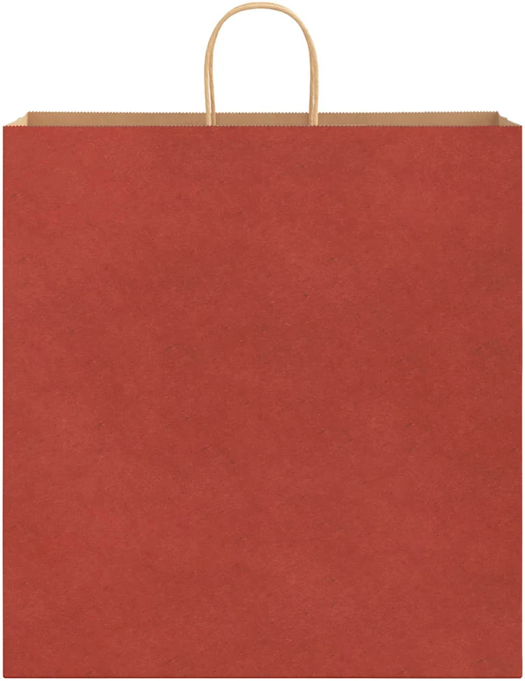 Popieriniai maišeliai 250vnt. su rankenomis raudonos 45x17x48cm