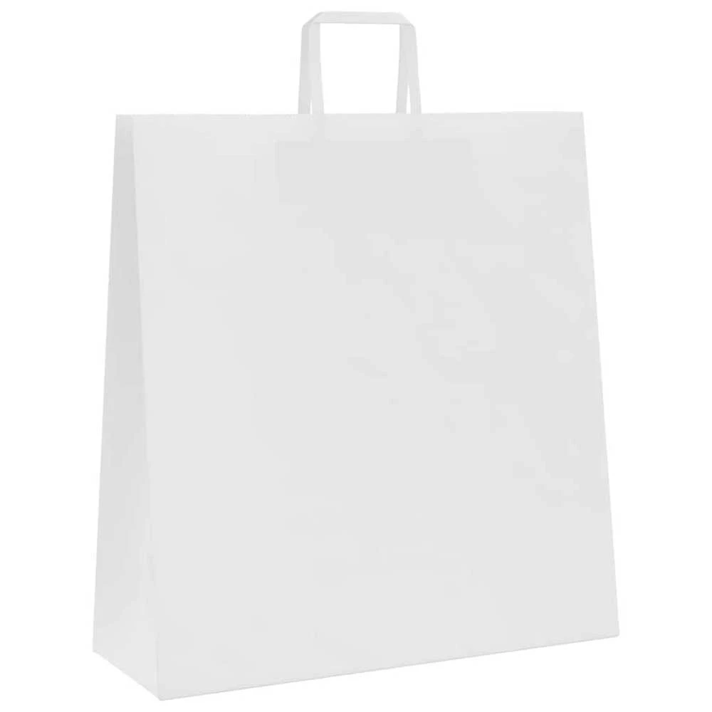 Popieriniai maišeliai 250vnt. su rankenomis, baltas, 45x17x48cm