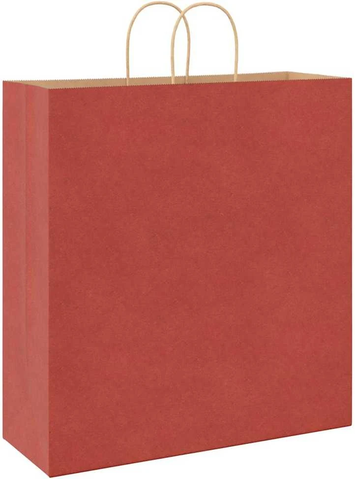 Popieriniai maišeliai 250vnt. su rankenomis raudonos 45x17x48cm