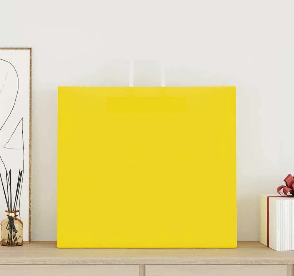 Popieriniai maišeliai 250vnt. su rankenomis geltonos 54x15x49cm