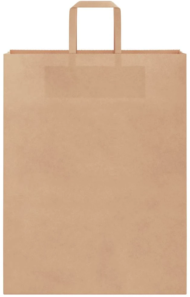 Popieriniai maišeliai 250vnt., su rankenomis, rudos, 32x12x42cm