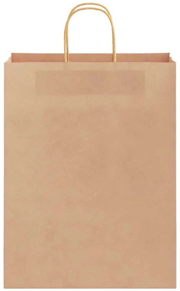 Popieriniai maišeliai 250vnt., su rankenomis, rudos, 32x12x42cm