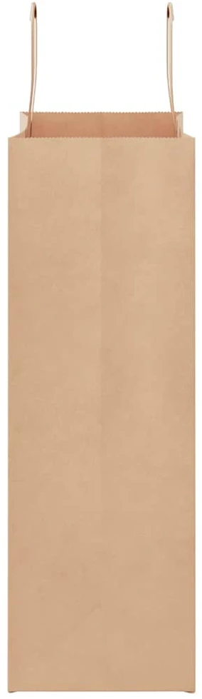 Popieriniai maišeliai 250vnt., su rankenomis, rudos, 26x12x35cm