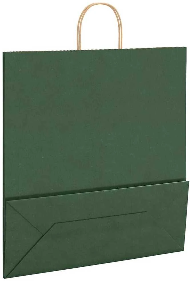 Popieriniai maišeliai 250vnt. su rankenomis, žalios, 45x17x48cm