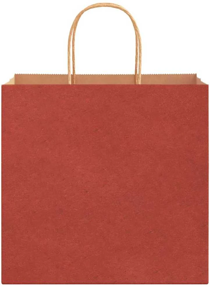 Popieriniai maišeliai 250vnt. su rankenomis raudonos 26x17x25cm