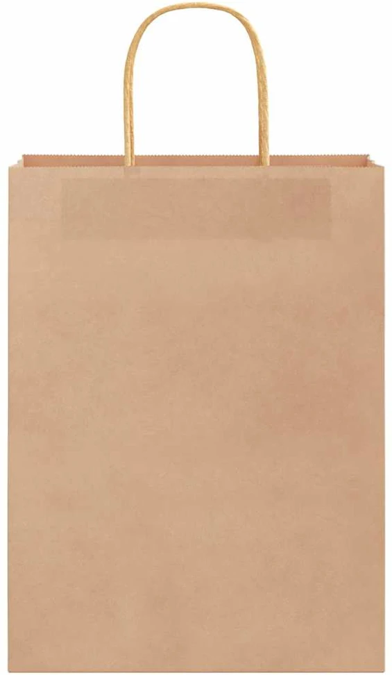 Popieriniai maišeliai 250vnt., su rankenomis, rudos, 26x12x35cm