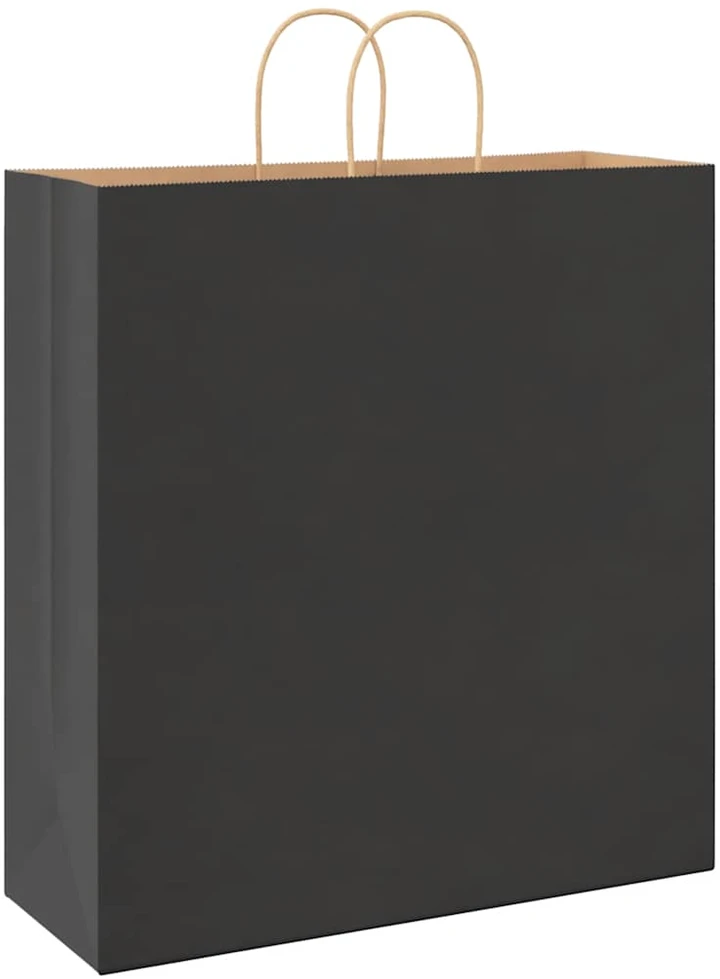 Popieriniai maišeliai 250vnt. su rankenomis, juodas, 45x17x48cm