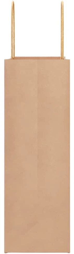 Popieriniai maišeliai 250vnt., su rankenomis, rudos, 26x12x35cm