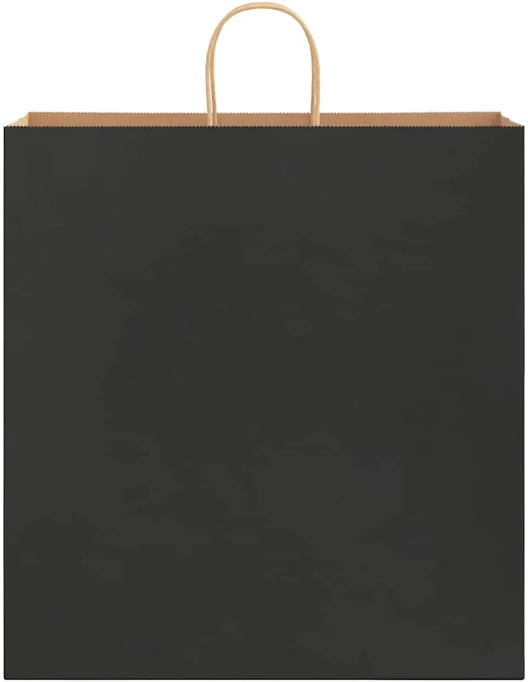 Popieriniai maišeliai 250vnt. su rankenomis, juodas, 45x17x48cm