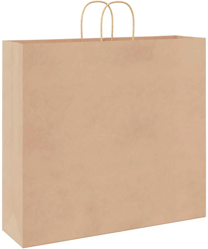 Popieriniai maišeliai 250vnt., su rankenomis, rudos, 54x15x49cm