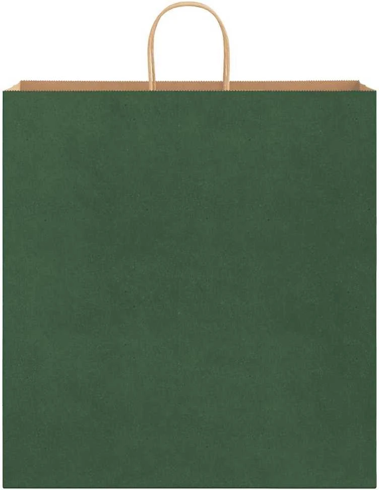 Popieriniai maišeliai 250vnt. su rankenomis, žalios, 45x17x48cm