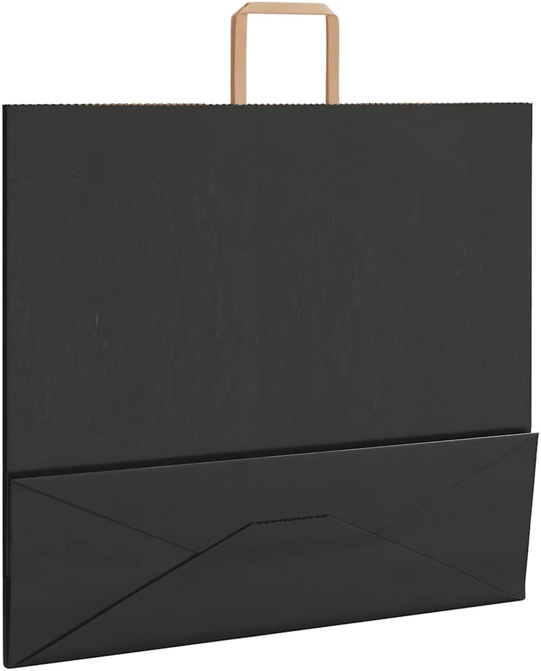Popieriniai maišeliai 250vnt. su rankenomis, juodas, 54x15x49cm