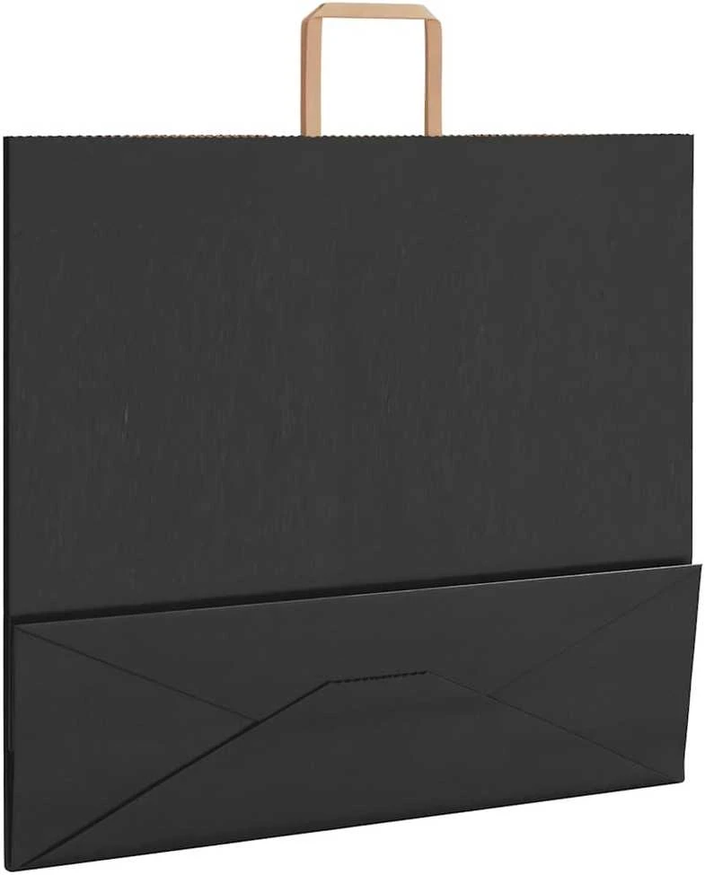 Popieriniai maišeliai 250vnt. su rankenomis, juodas, 54x15x49cm