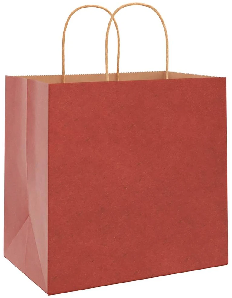Popieriniai maišeliai 250vnt. su rankenomis raudonos 26x17x25cm