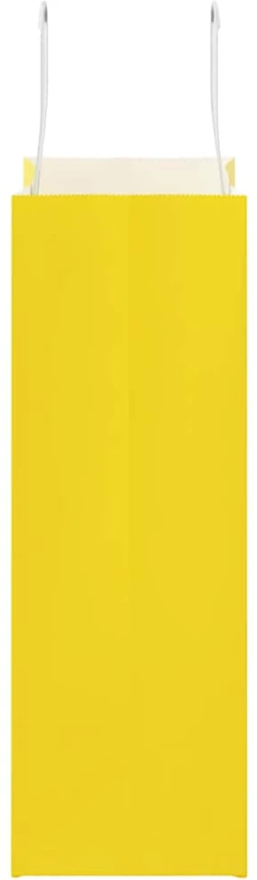 Popieriniai maišeliai 250vnt. su rankenomis geltonos 21x11x31cm