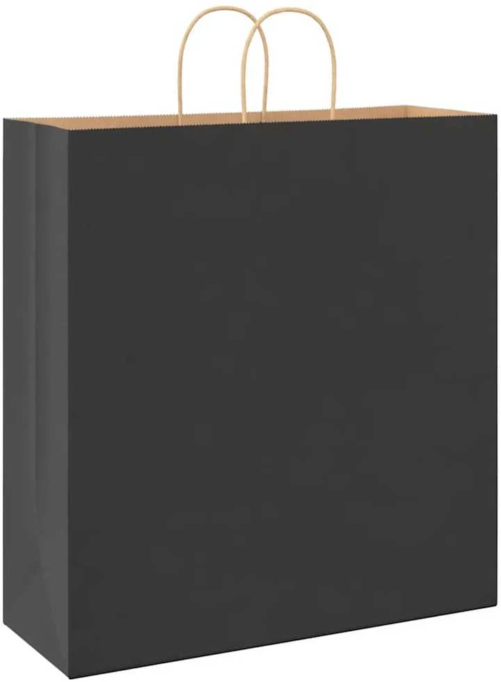 Popieriniai maišeliai 250vnt. su rankenomis, juodas, 45x17x48cm