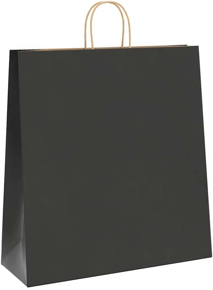 Popieriniai maišeliai 250vnt. su rankenomis, juodas, 45x17x48cm