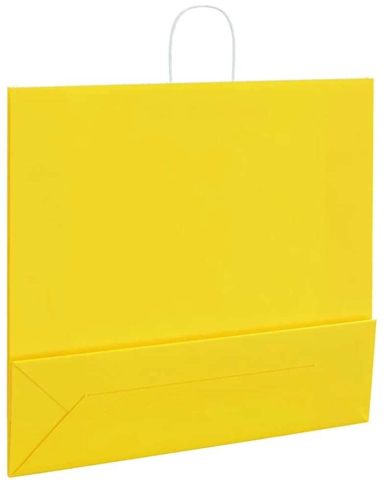 Popieriniai maišeliai 250vnt. su rankenomis geltonos 54x15x49cm