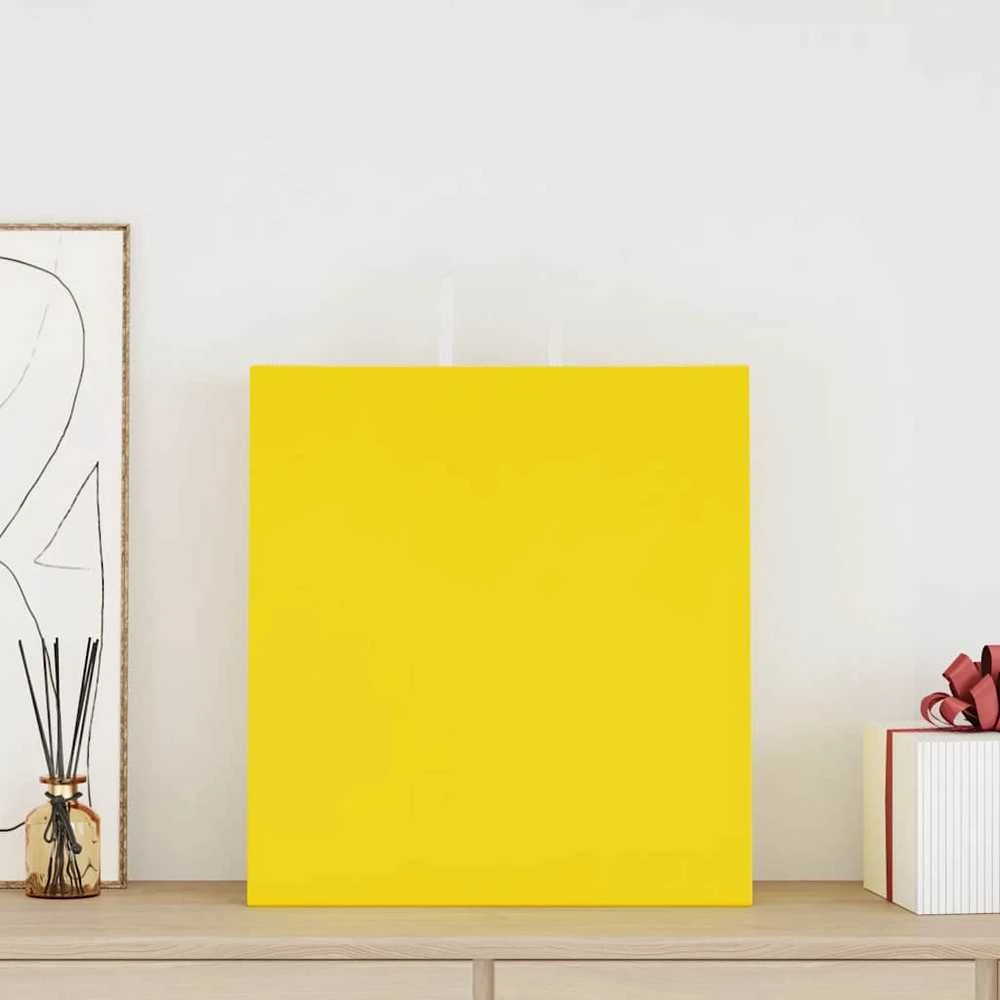 Popieriniai maišeliai 250vnt. su rankenomis geltonos 45x17x48cm