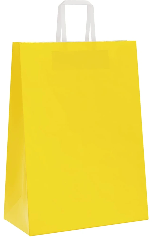 Popieriniai maišeliai 250vnt. su rankenomis geltonos 32x17x44cm