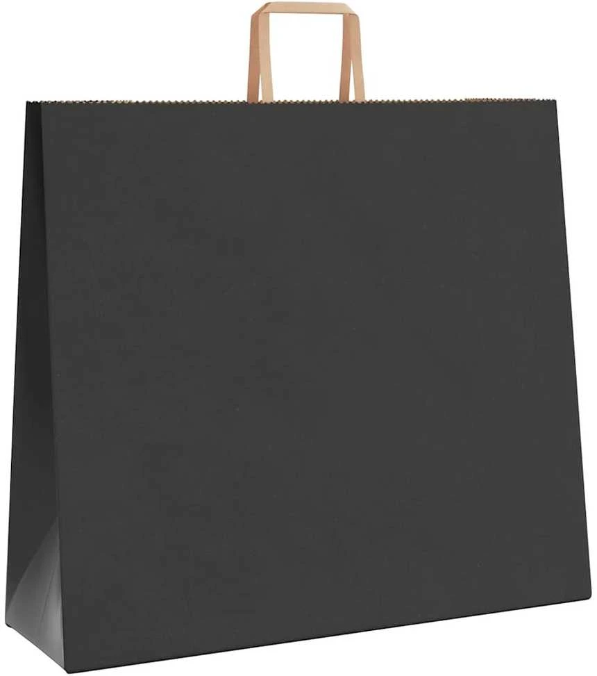 Popieriniai maišeliai 250vnt. su rankenomis, juodas, 54x15x49cm