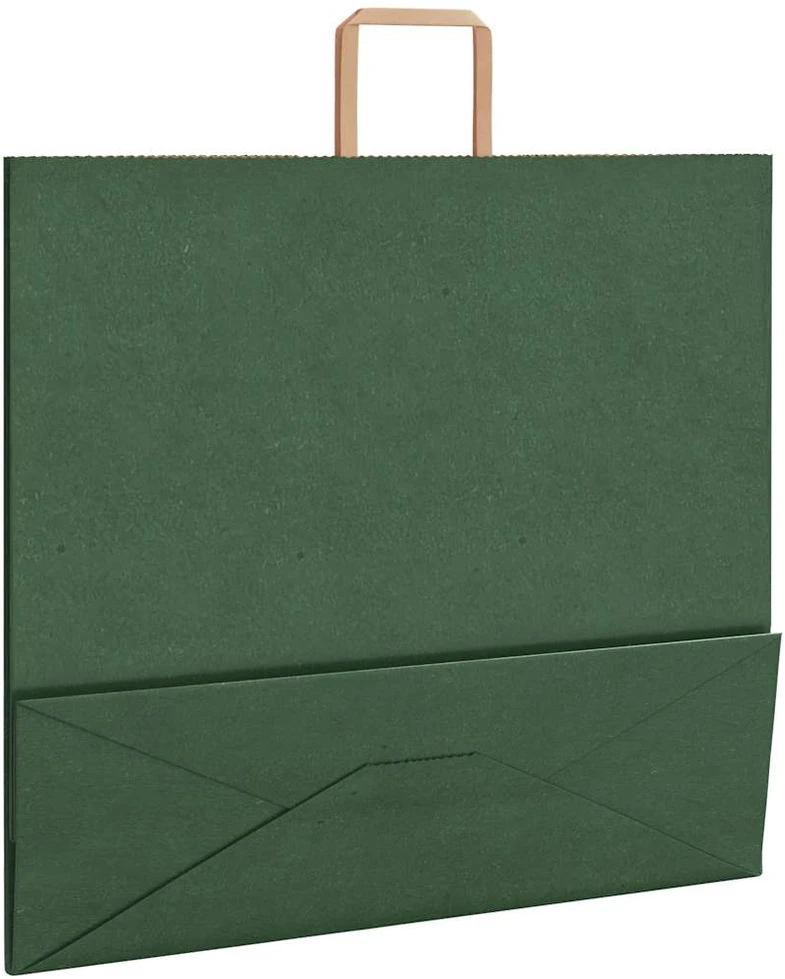 Popieriniai maišeliai 250vnt. su rankenomis, žalios, 54x15x49cm