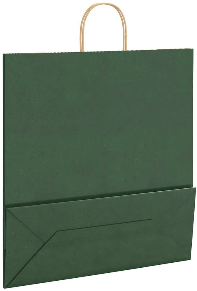 Popieriniai maišeliai 250vnt. su rankenomis, žalios, 45x17x48cm