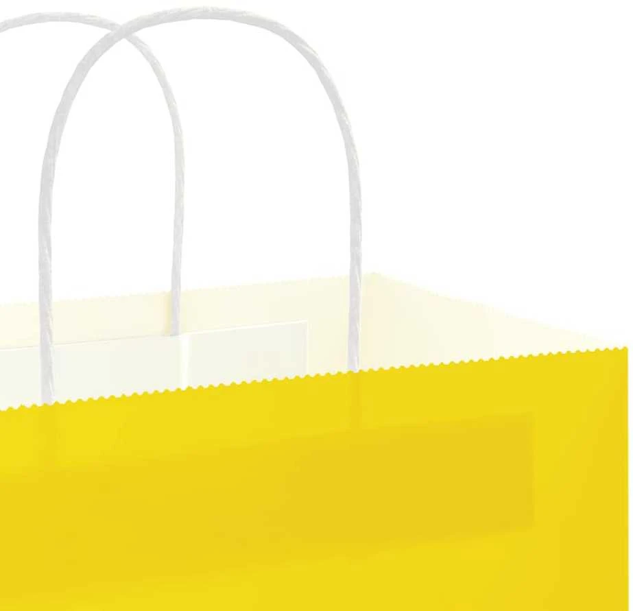 Popieriniai maišeliai 250vnt. su rankenomis geltonos 54x15x49cm