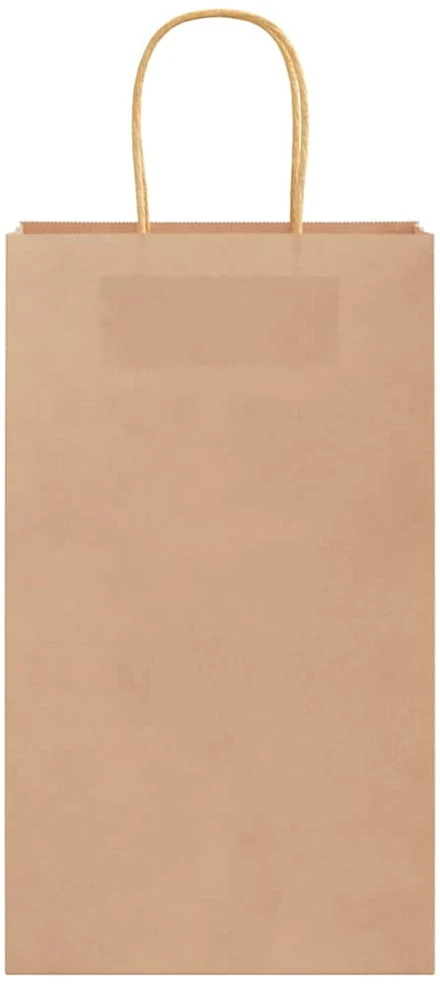 Popieriniai maišeliai, 50vnt., su rankenomis, rudos, 21x11x36cm