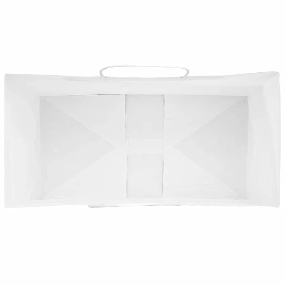 Popieriniai maišeliai 50vnt., su rankenomis, baltas, 21x11x31cm