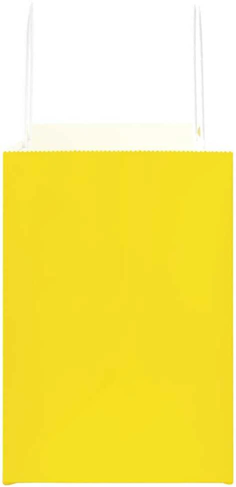 Popieriniai maišeliai 50vnt. su rankenomis, geltonos 32x17x25cm