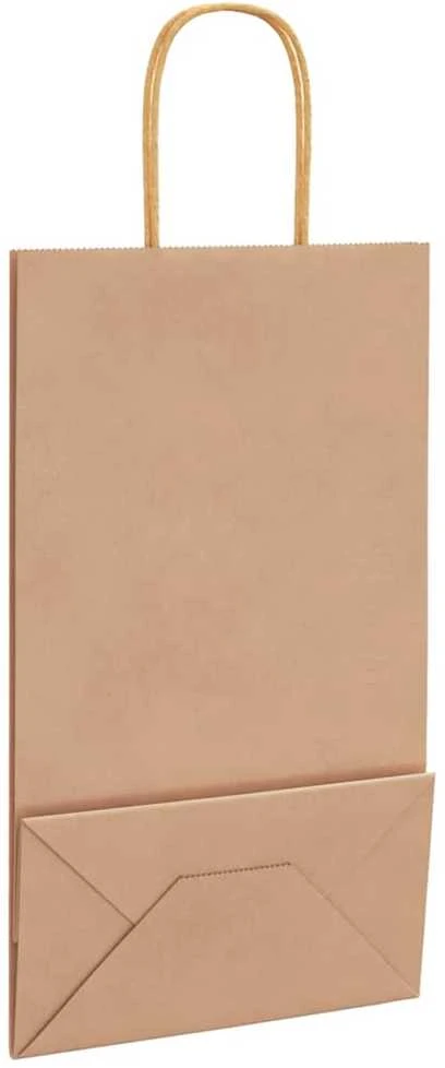 Popieriniai maišeliai, 50vnt., su rankenomis, rudos, 21x11x36cm