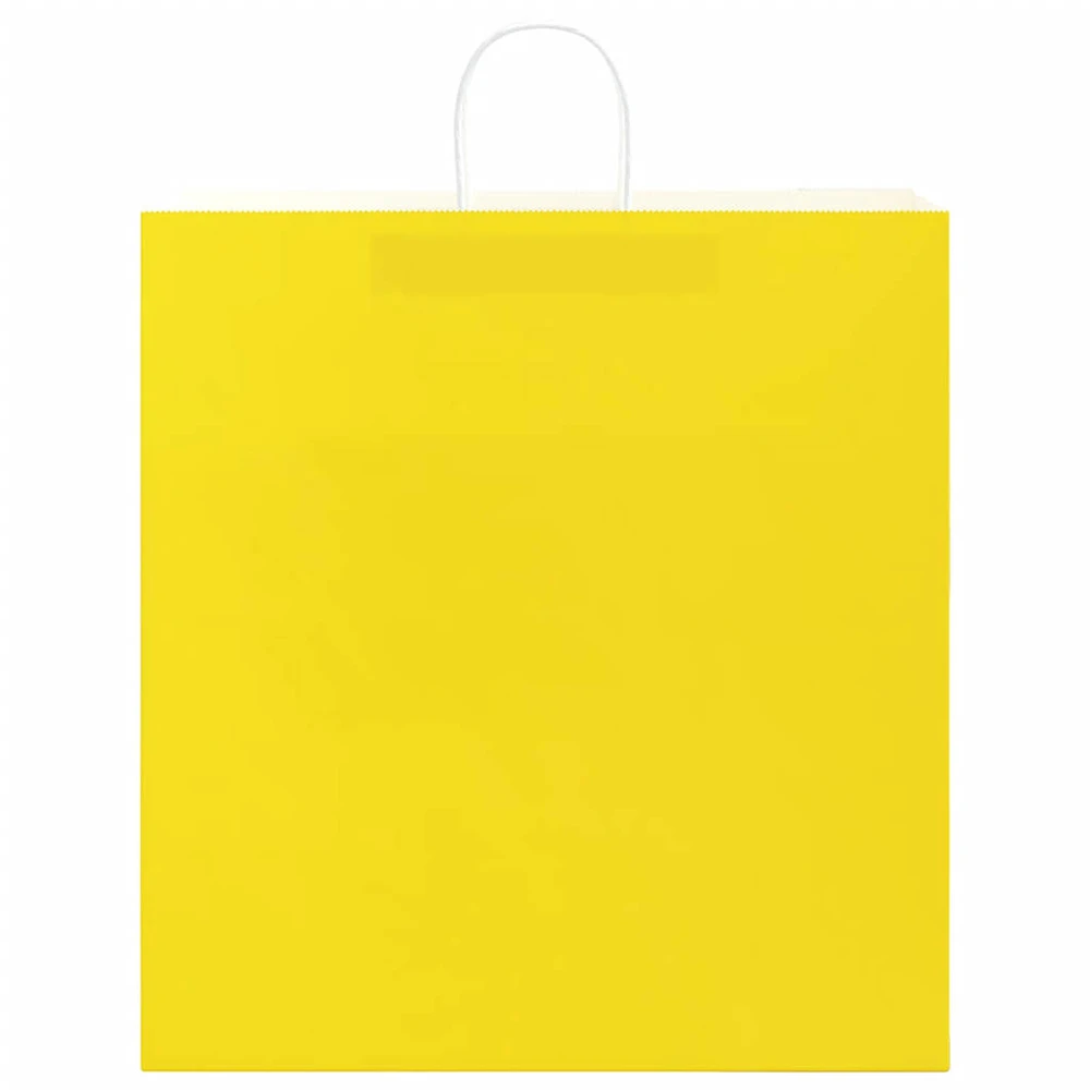 Popieriniai maišeliai 50vnt. su rankenomis, geltonos 45x17x48cm