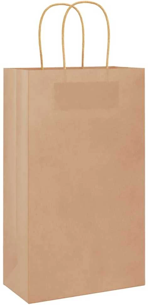 Popieriniai maišeliai, 50vnt., su rankenomis, rudos, 21x11x36cm