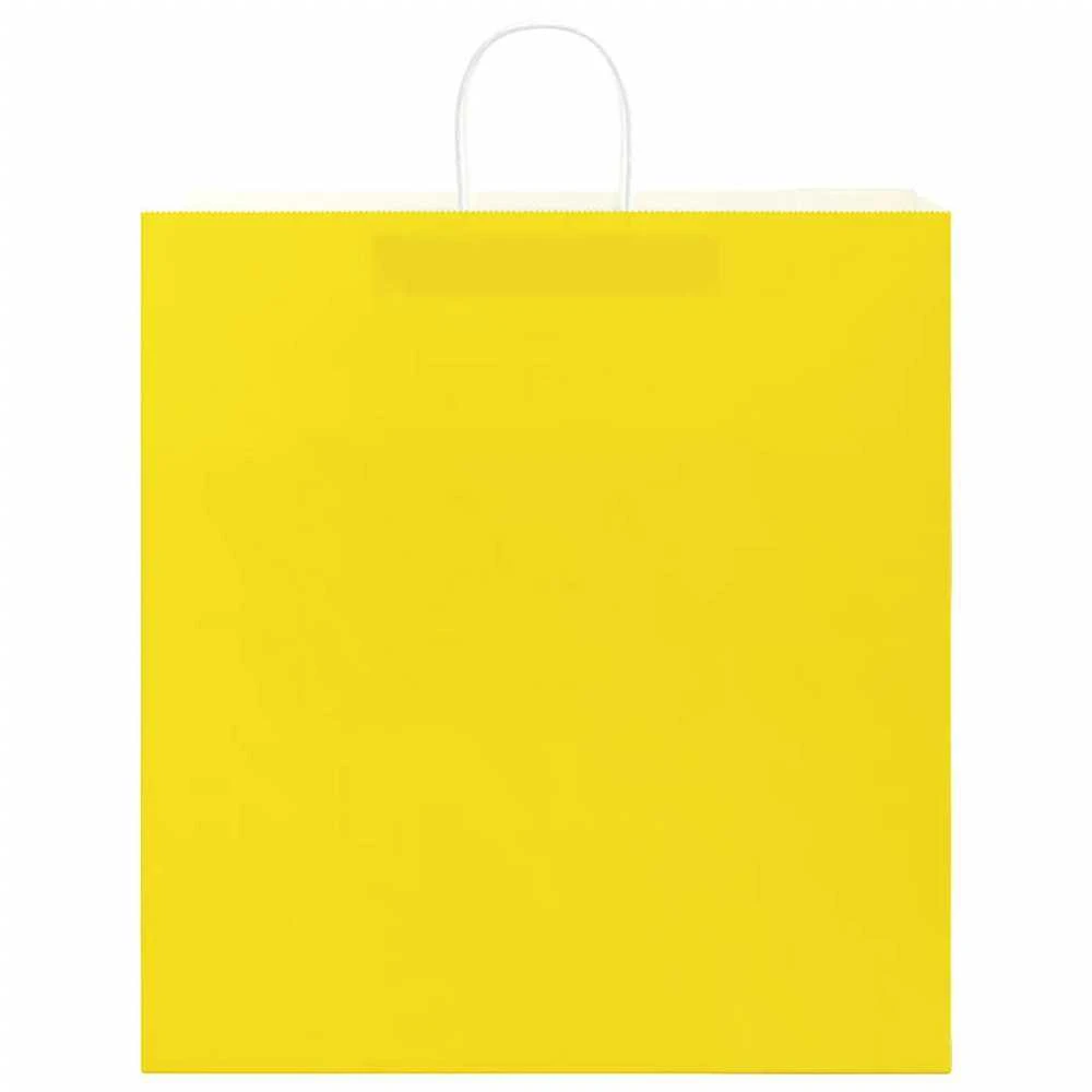 Popieriniai maišeliai 50vnt. su rankenomis, geltonos 45x17x48cm