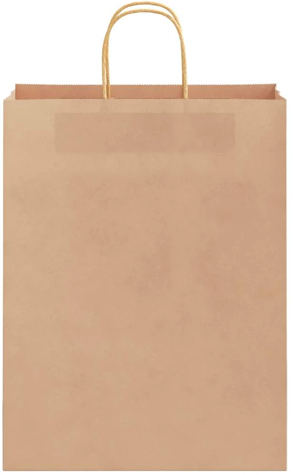 Popieriniai maišeliai, 50vnt., su rankenomis, rudos, 32x12x42cm