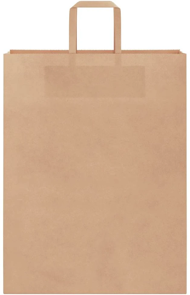 Popieriniai maišeliai, 50vnt., su rankenomis, rudos, 32x12x42cm