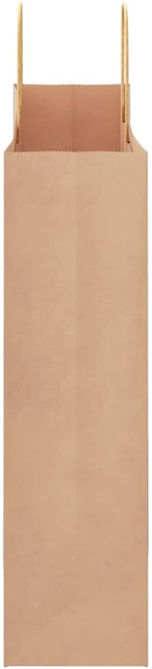 Popieriniai maišeliai, 50vnt., su rankenomis, rudos, 32x12x42cm